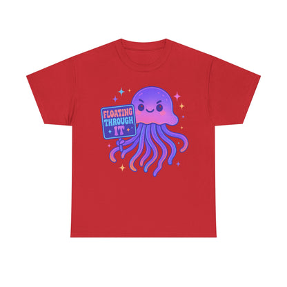 Floating Through It Kawaii Empowered Jellyfish Neon Sign Shirt Design
