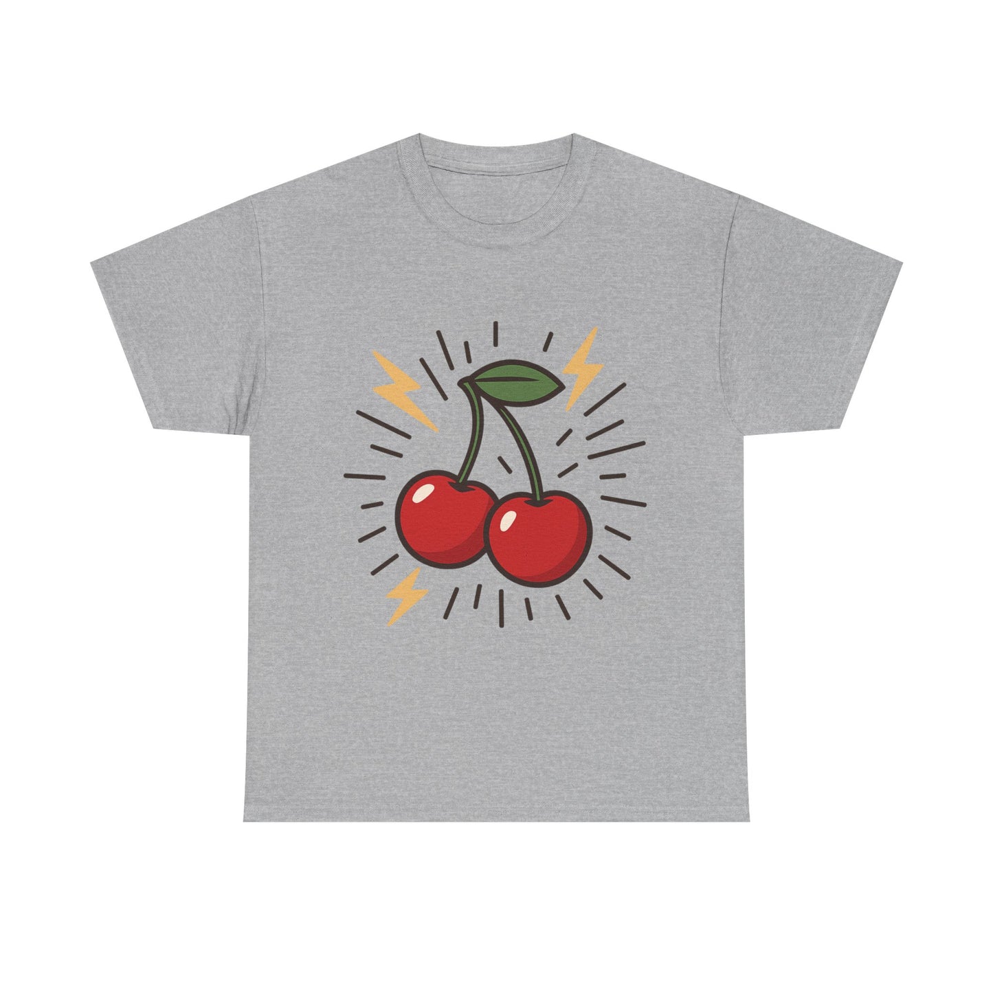 Cherry Energy Italian Design Art Power Burst Fruit with Lightning Style