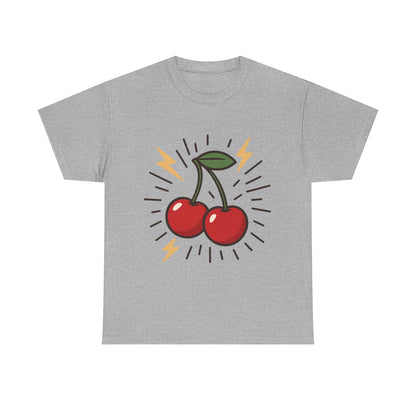 Cherry Energy Italian Design Art Power Burst Fruit with Lightning Style