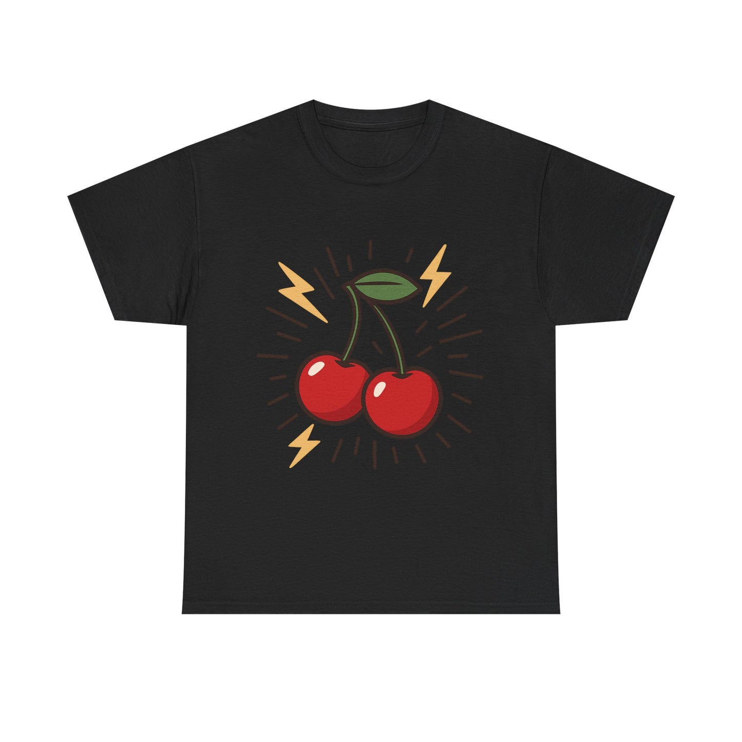 Cherry Energy Italian Design Art Power Burst Fruit with Lightning Style