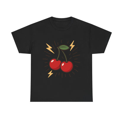 Cherry Energy Italian Design Art Power Burst Fruit with Lightning Style