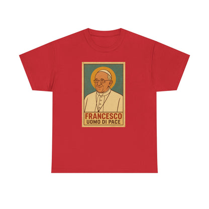 Francis Man of Peace | Retro Poster Illustration of Pope Francis