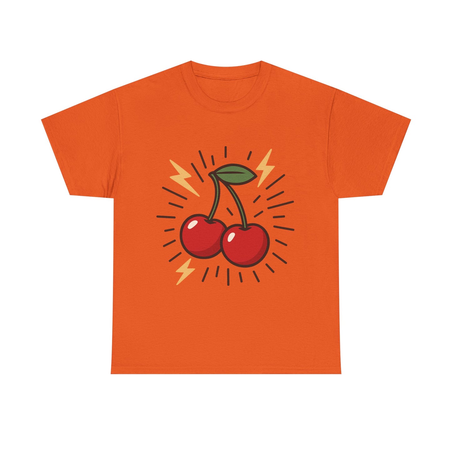 Cherry Energy Italian Design Art Power Burst Fruit with Lightning Style