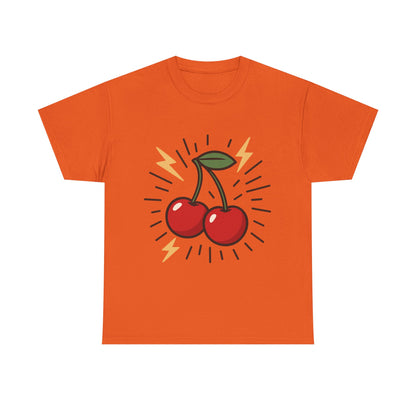 Cherry Energy Italian Design Art Power Burst Fruit with Lightning Style