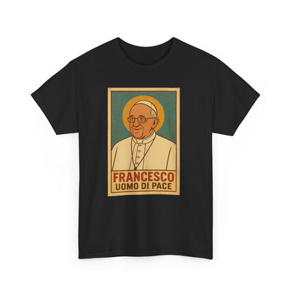 Francis Man of Peace | Retro Poster Illustration of Pope Francis