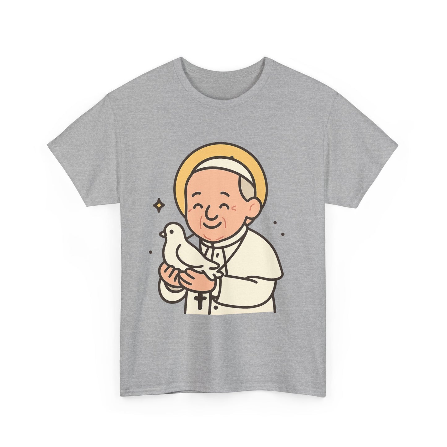 Kawaii Pope Francis with Dove Tribute Illustration