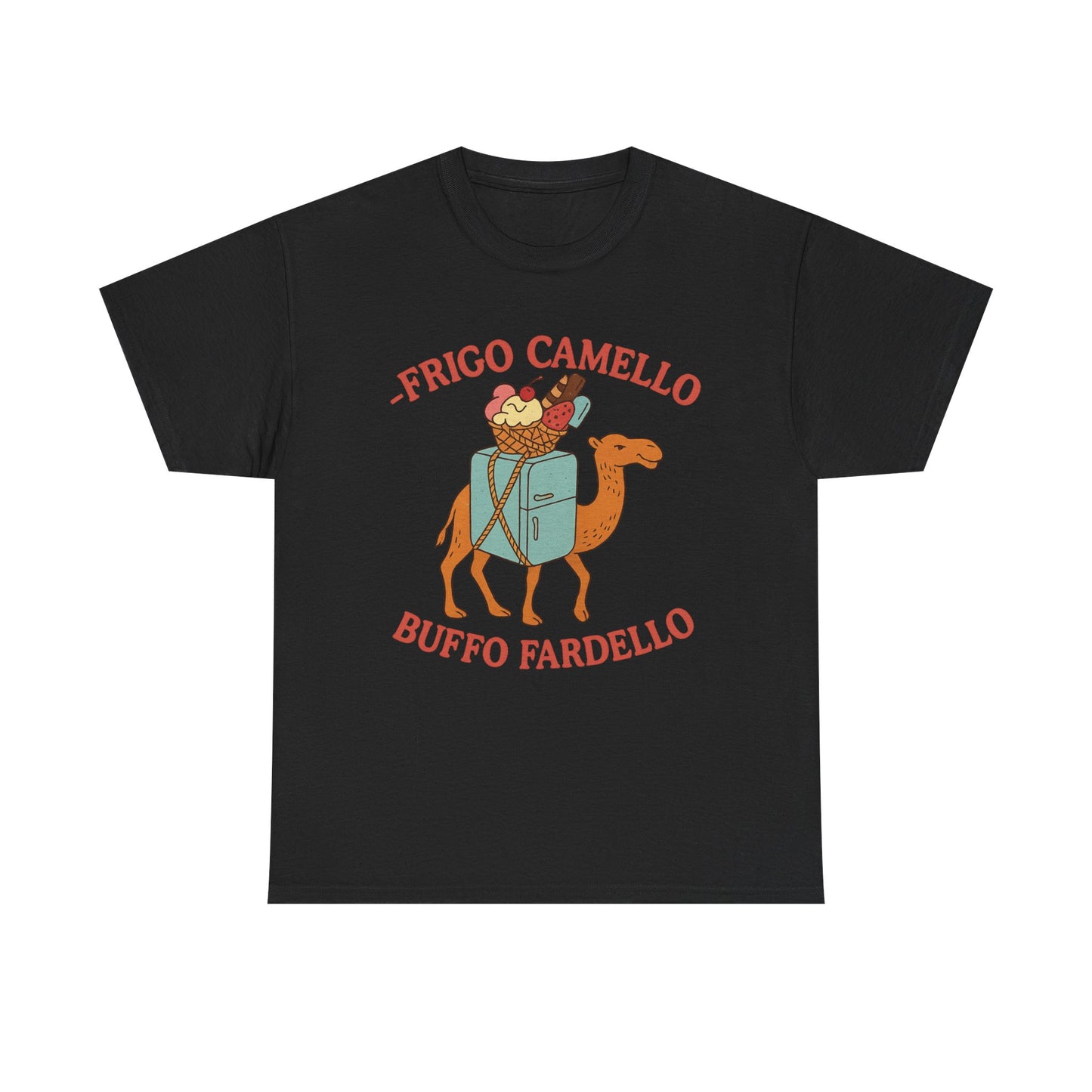 Camiseta con el divertido meme "Fridge Camel Burden" y el divertido meme "Cerebro italiano podrido"