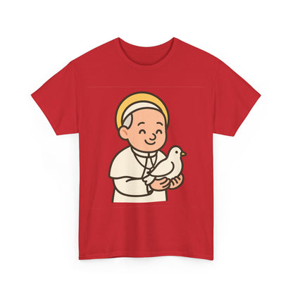Kawaii Pope Francis with Dove Transparent Background Tribute Illustration