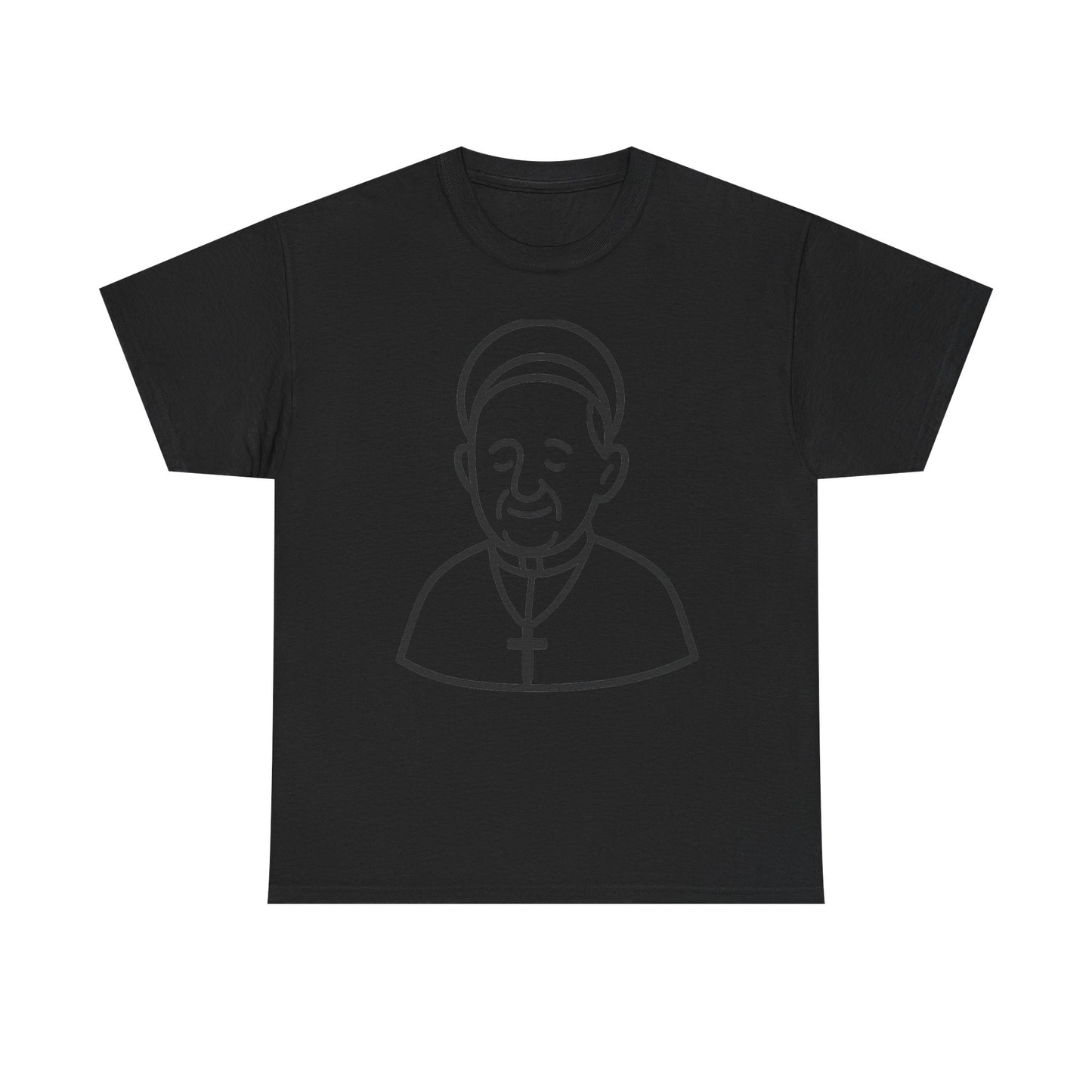 Simple Line Art Pope Francis with Halo | Transparent Minimal Outline