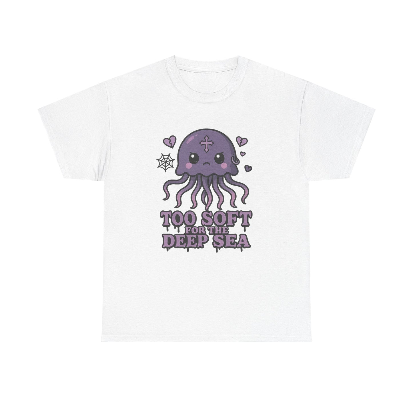 Too Soft for the Deep Sea  Pastel Goth Jellyfish T-Shirt Design