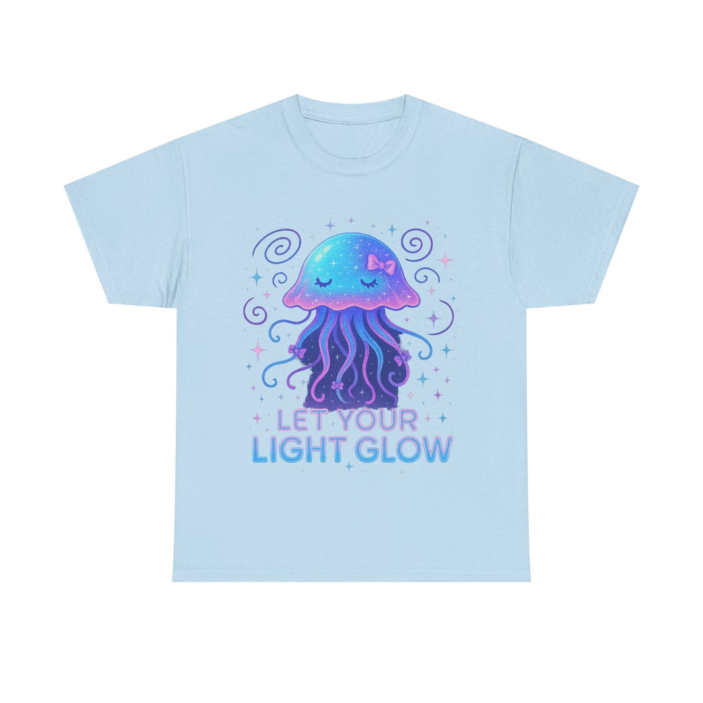 Let Your Light Glow  Bioluminescent Jellyfish Aesthetic Neon Art T-Shirt