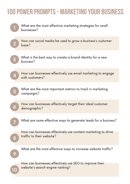 ChatGPT Power Prompts for Marketing Your Business  Effective Marketing Strategies