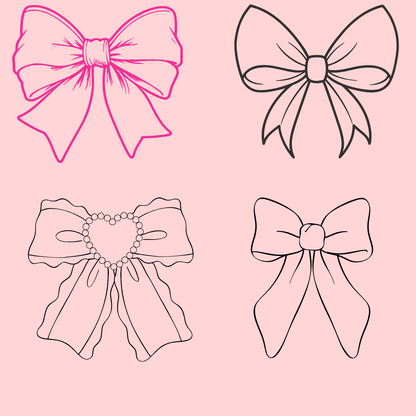 Messy Coquette Bows – Editable Canva Elements & PNG | Feminine Aesthetic Clipart