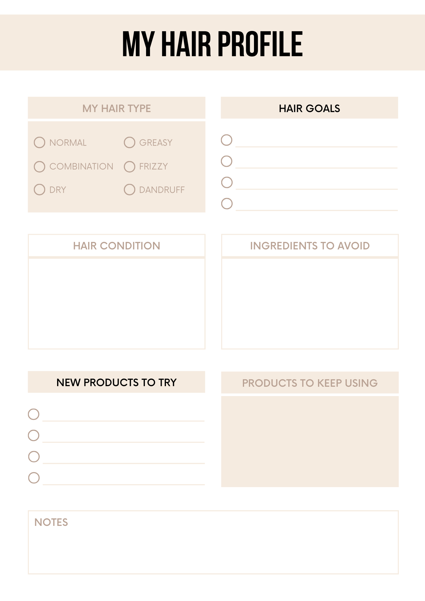 Canva Free Editable Hair Care Planner Template