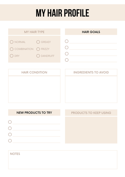 Canva Free Editable Hair Care Planner Template
