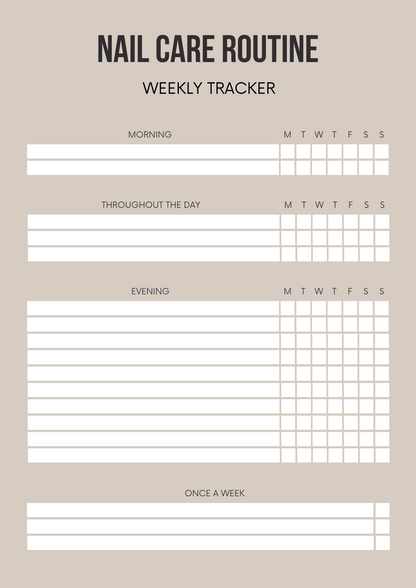Nail Care Routine Tracker Template Canva Editable