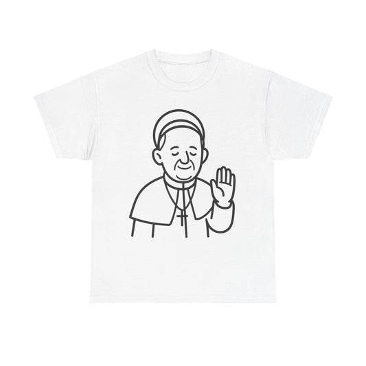Minimalist Line Art Pope Francis Blessing | Transparent Outline Design