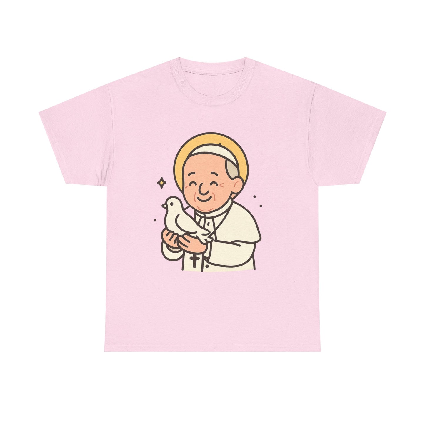 Kawaii Pope Francis with Dove Tribute Illustration