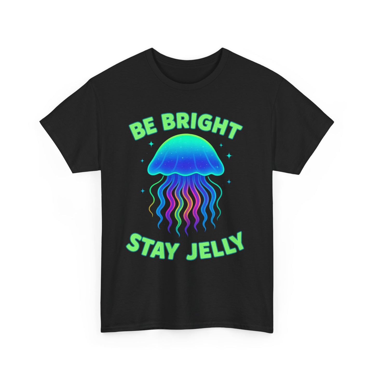 Be Bright Stay Jelly  Neon Rainbow Jellyfish Glow T-Shirt Art