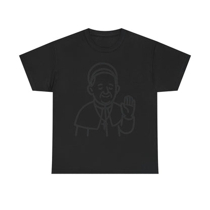Minimalist Line Art Pope Francis Blessing | Transparent Outline Design