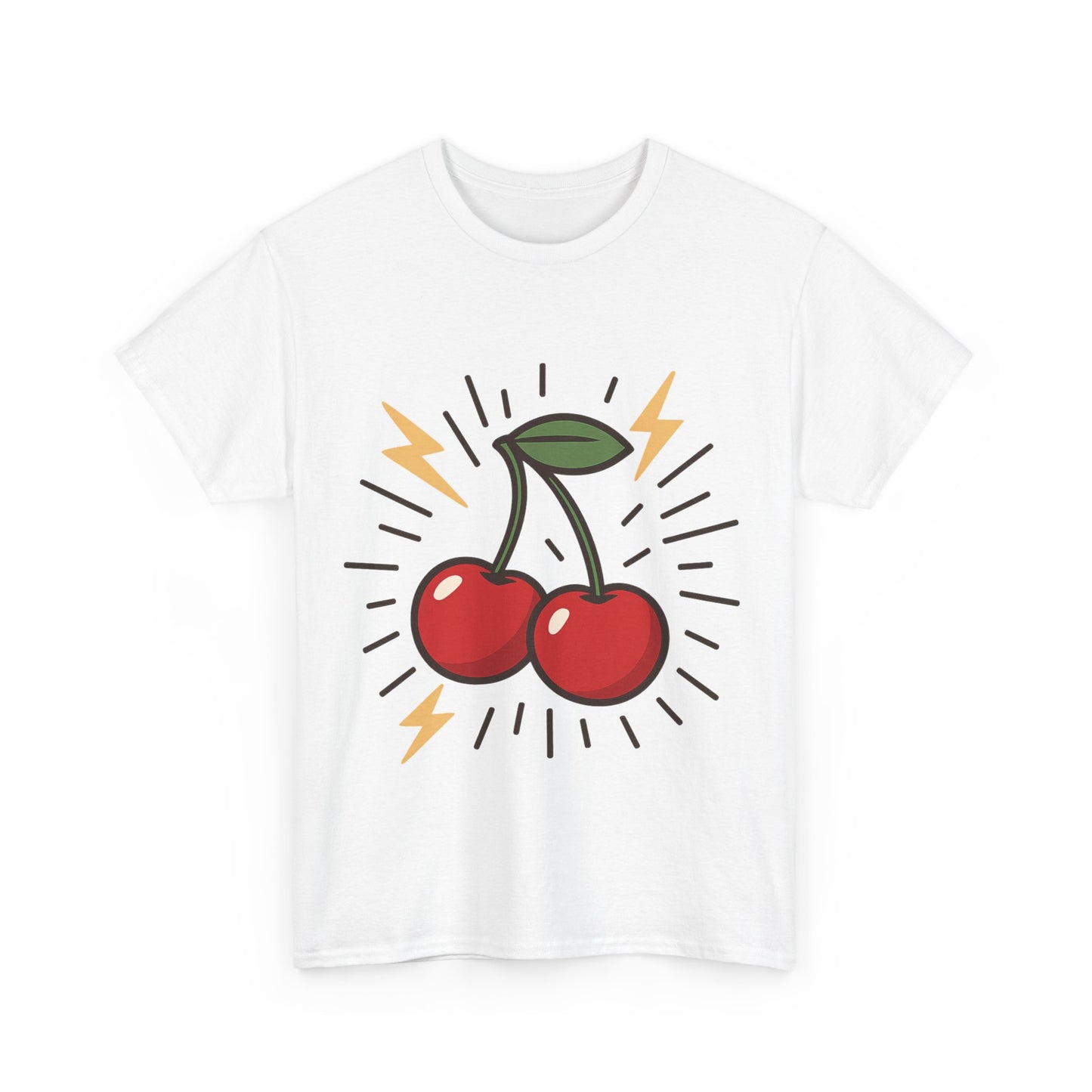 Cherry Energy Italian Design Art Power Burst Fruit with Lightning Style