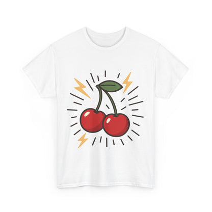 Cherry Energy Italian Design Art Power Burst Fruit with Lightning Style