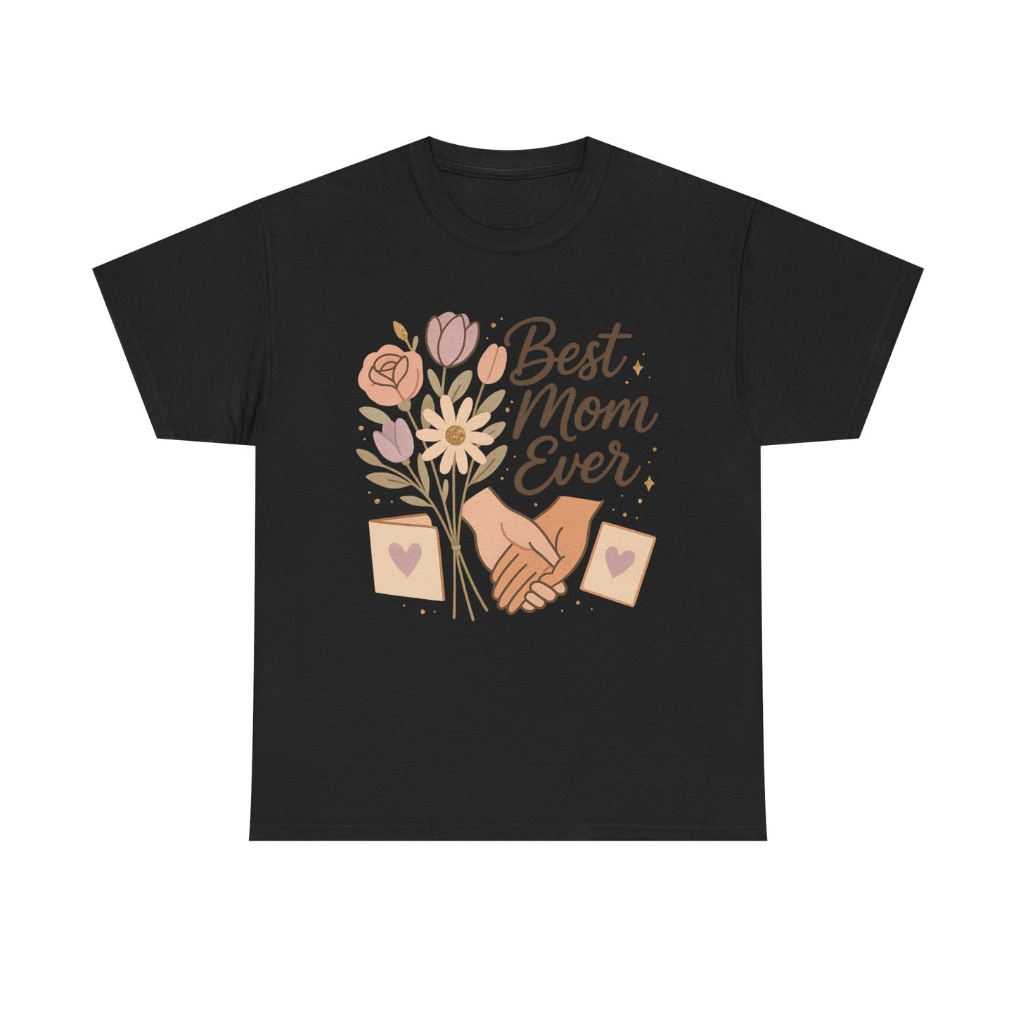 Best Mom Ever Floral Hands Vintage Mother's Day Illustration