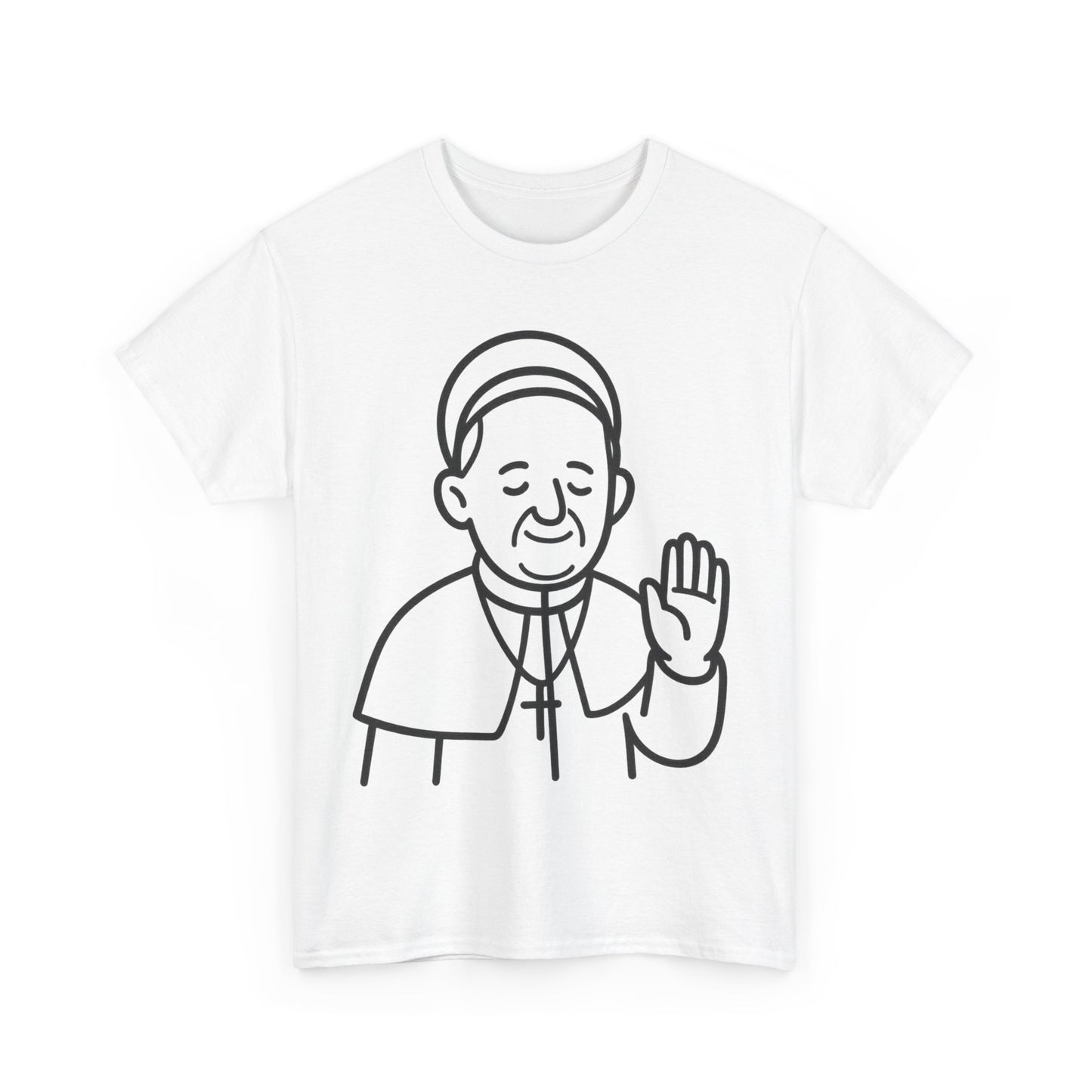 Minimalist Line Art Pope Francis Blessing | Transparent Outline Design