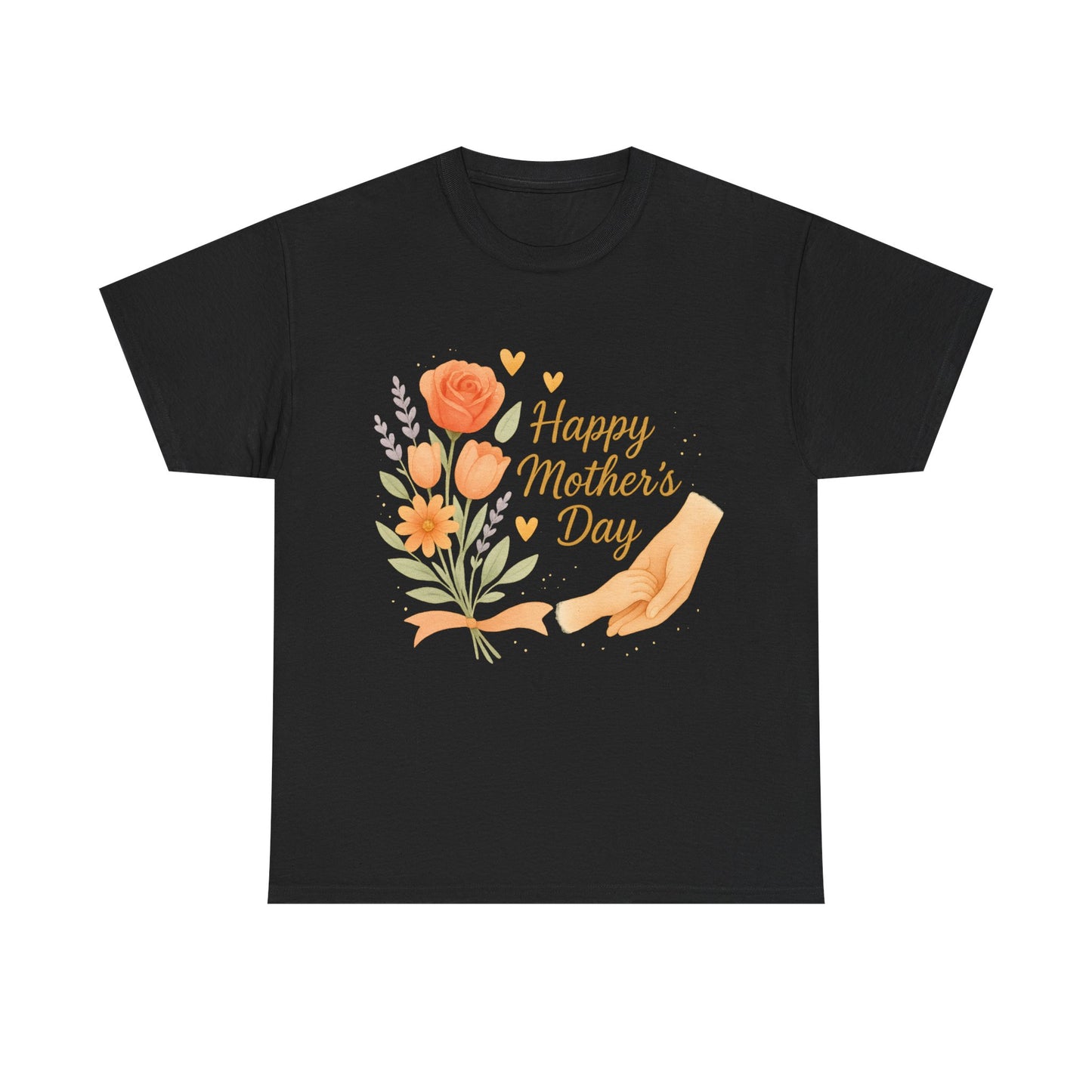 Happy Mother's Day Floral Hands Watercolor Quote Illustration