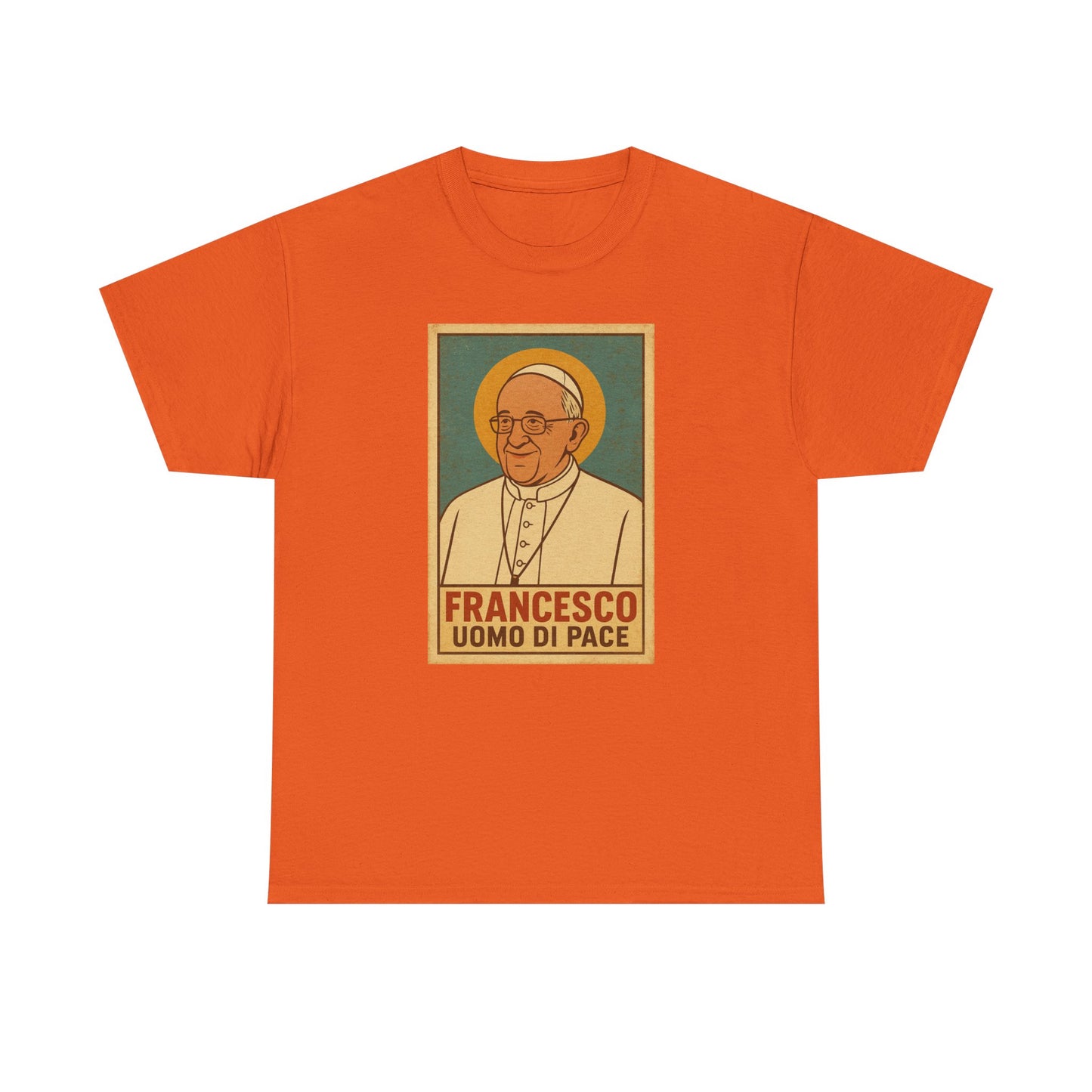 Francis Man of Peace | Retro Poster Illustration of Pope Francis