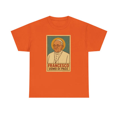 Francis Man of Peace | Retro Poster Illustration of Pope Francis
