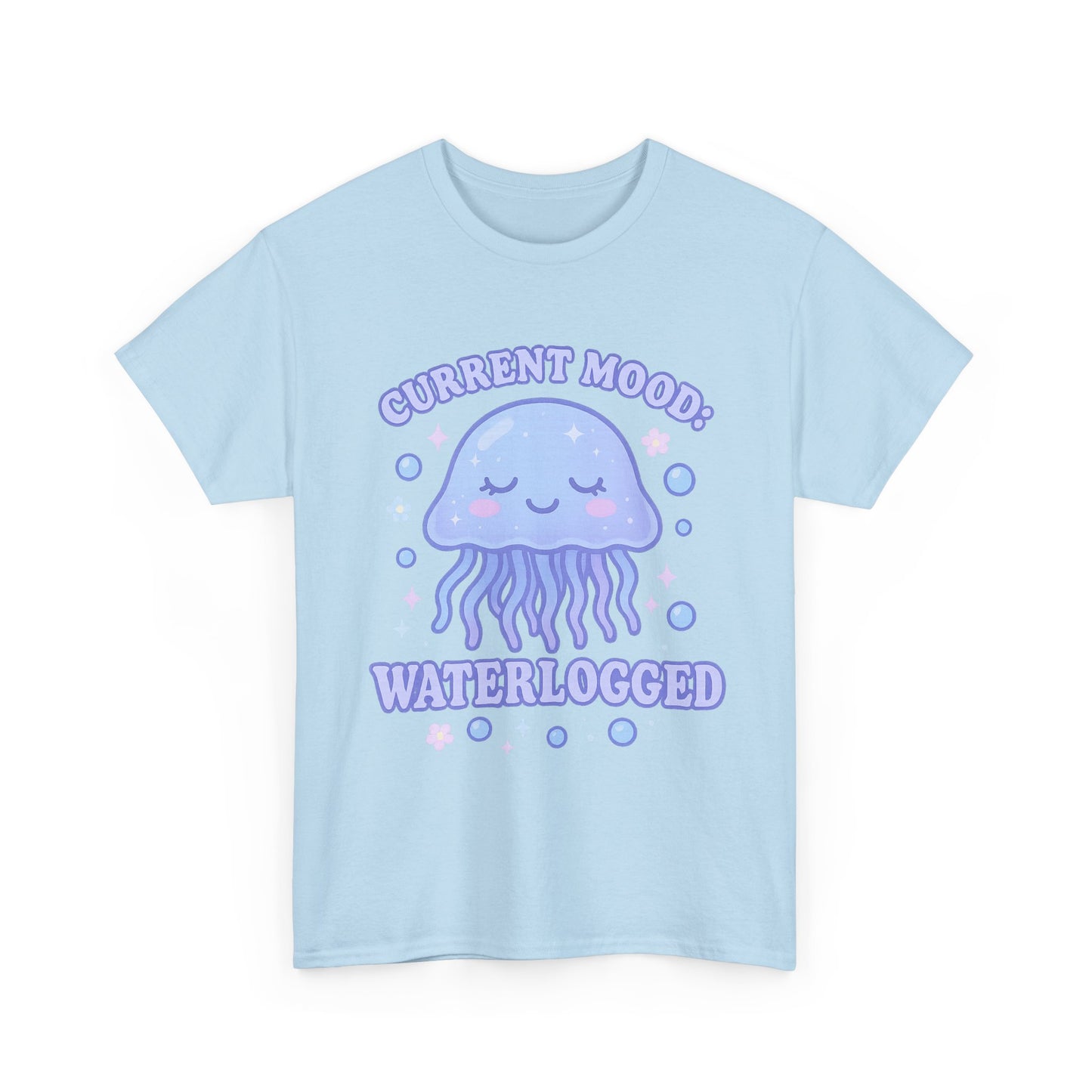 Current Mood Waterlogged Kawaii Jellyfish Pastel Bubble T-Shirt Design