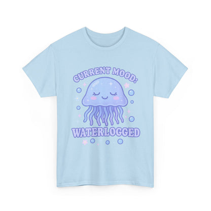 Current Mood Waterlogged Kawaii Jellyfish Pastel Bubble T-Shirt Design