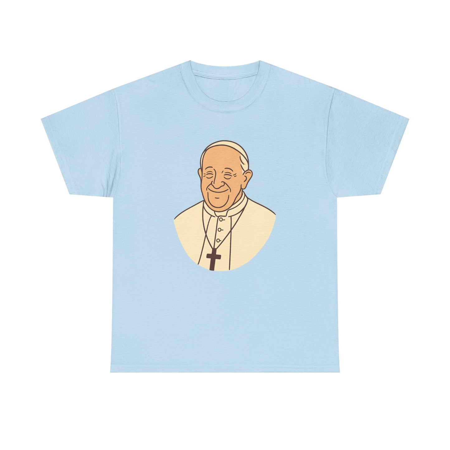 Kawaii Minimal Pope Francis Portrait | Soft Color Transparent Illustration