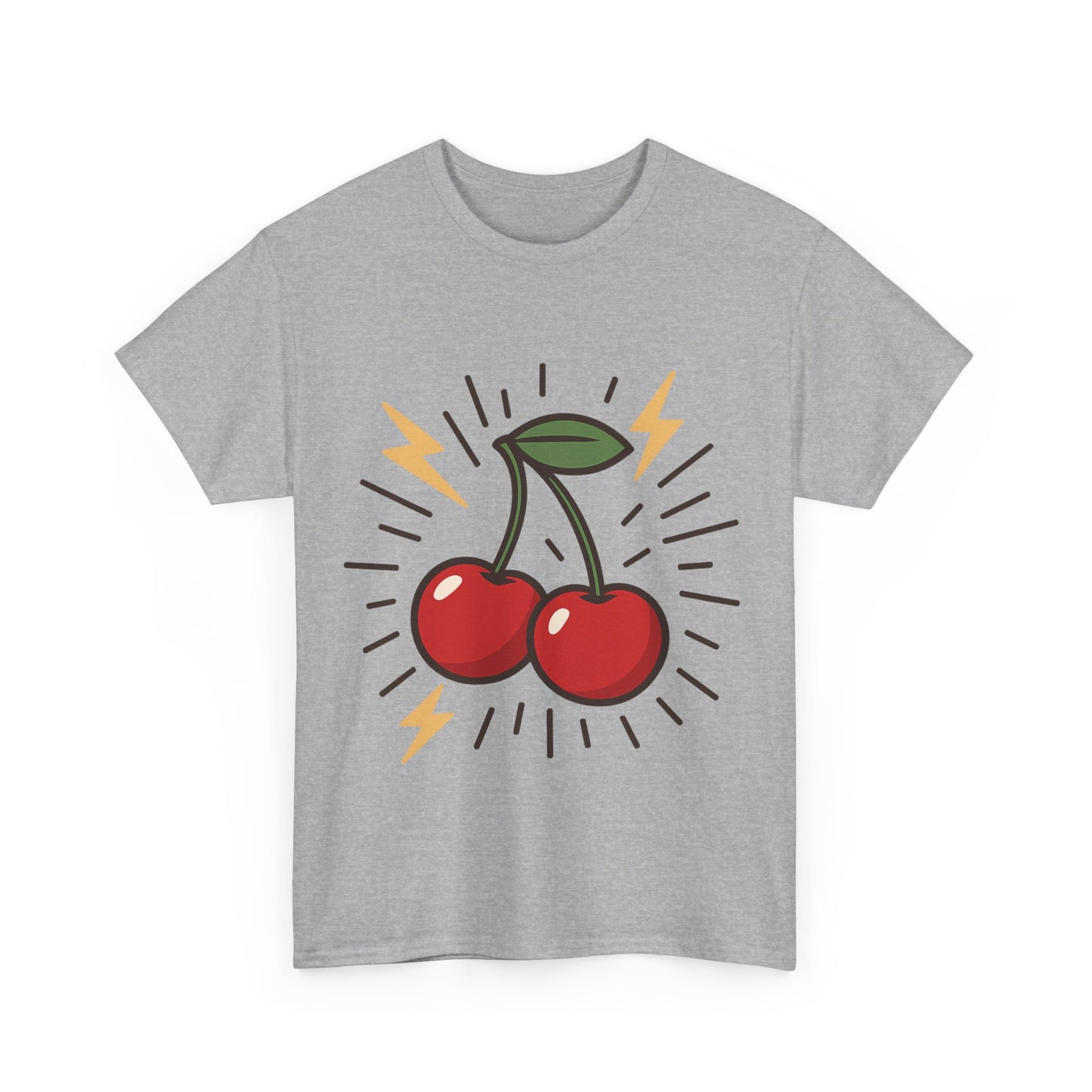 Cherry Energy Italian Design Art Power Burst Fruit with Lightning Style