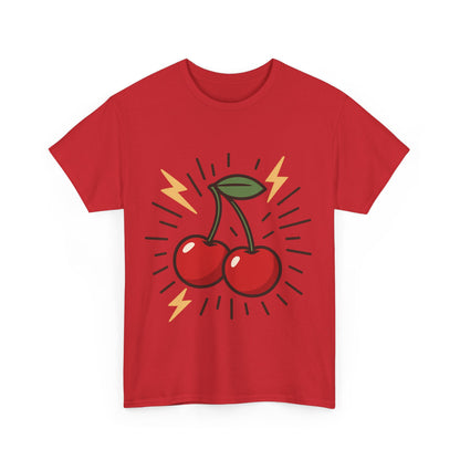 Cherry Energy Italian Design Art Power Burst Fruit with Lightning Style