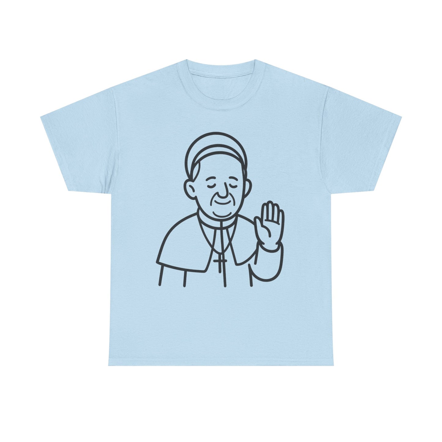 Minimalist Line Art Pope Francis Blessing | Transparent Outline Design