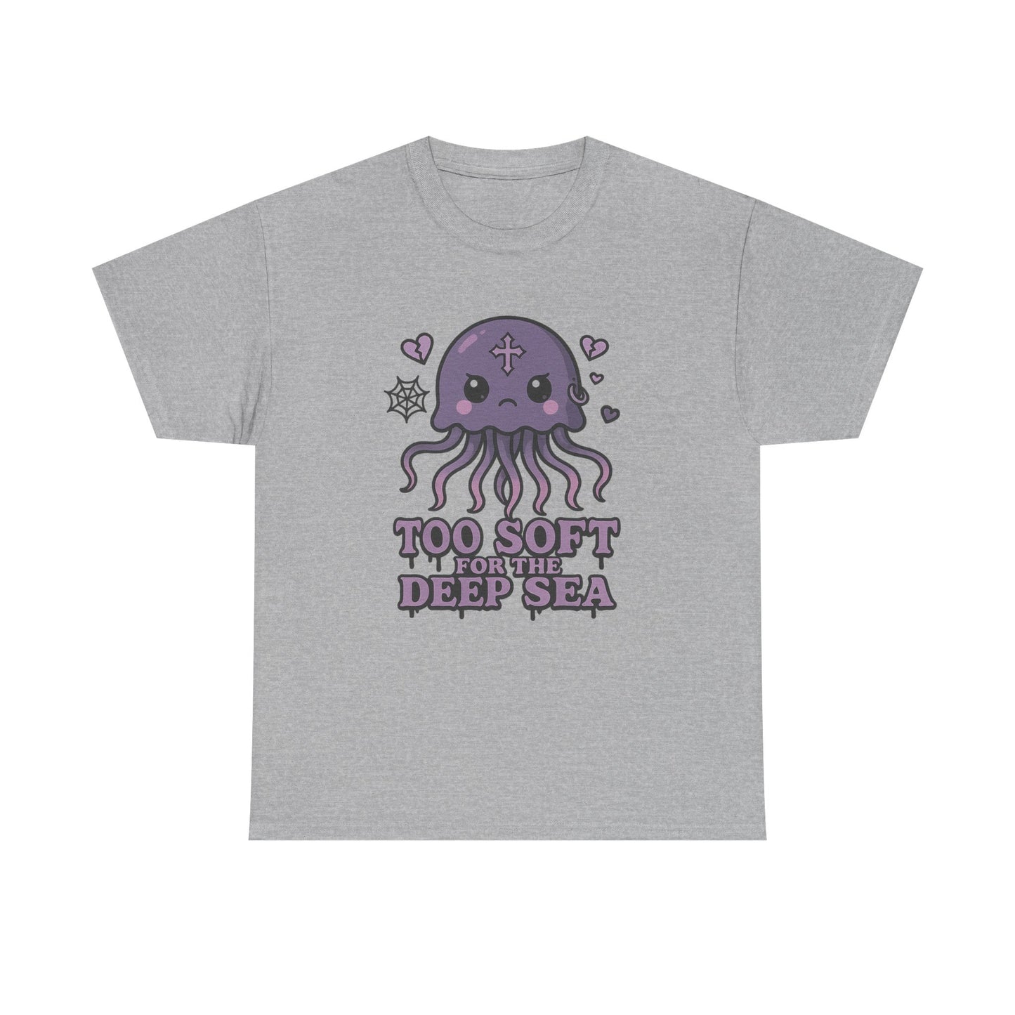 Too Soft for the Deep Sea  Pastel Goth Jellyfish T-Shirt Design