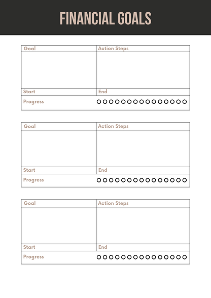 Financial Planner Editable Canva Template for Budget Management Success