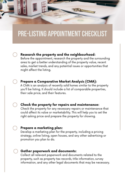 Real Estate Agent Checklists Editable Canva Template for Property Managers