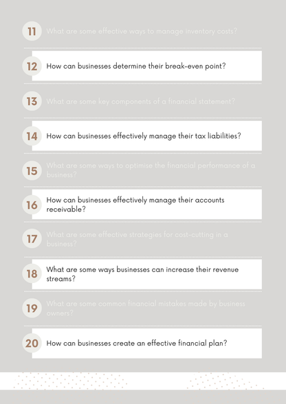 ChatGPT Power Prompts for Business Financial Planning Editable Canva Template