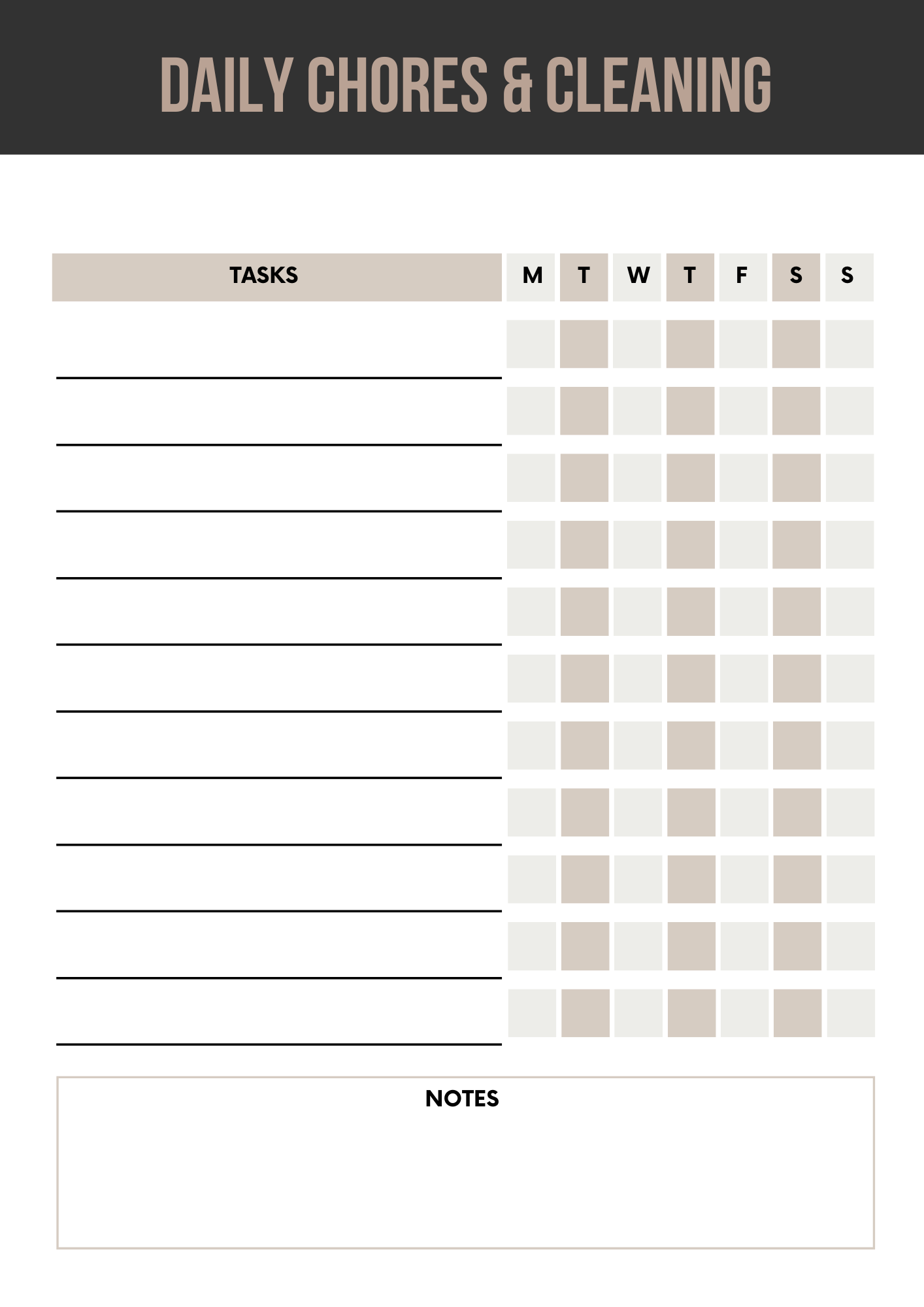 Chores Cleaning Schedule Editable Canva Template for Home Organization