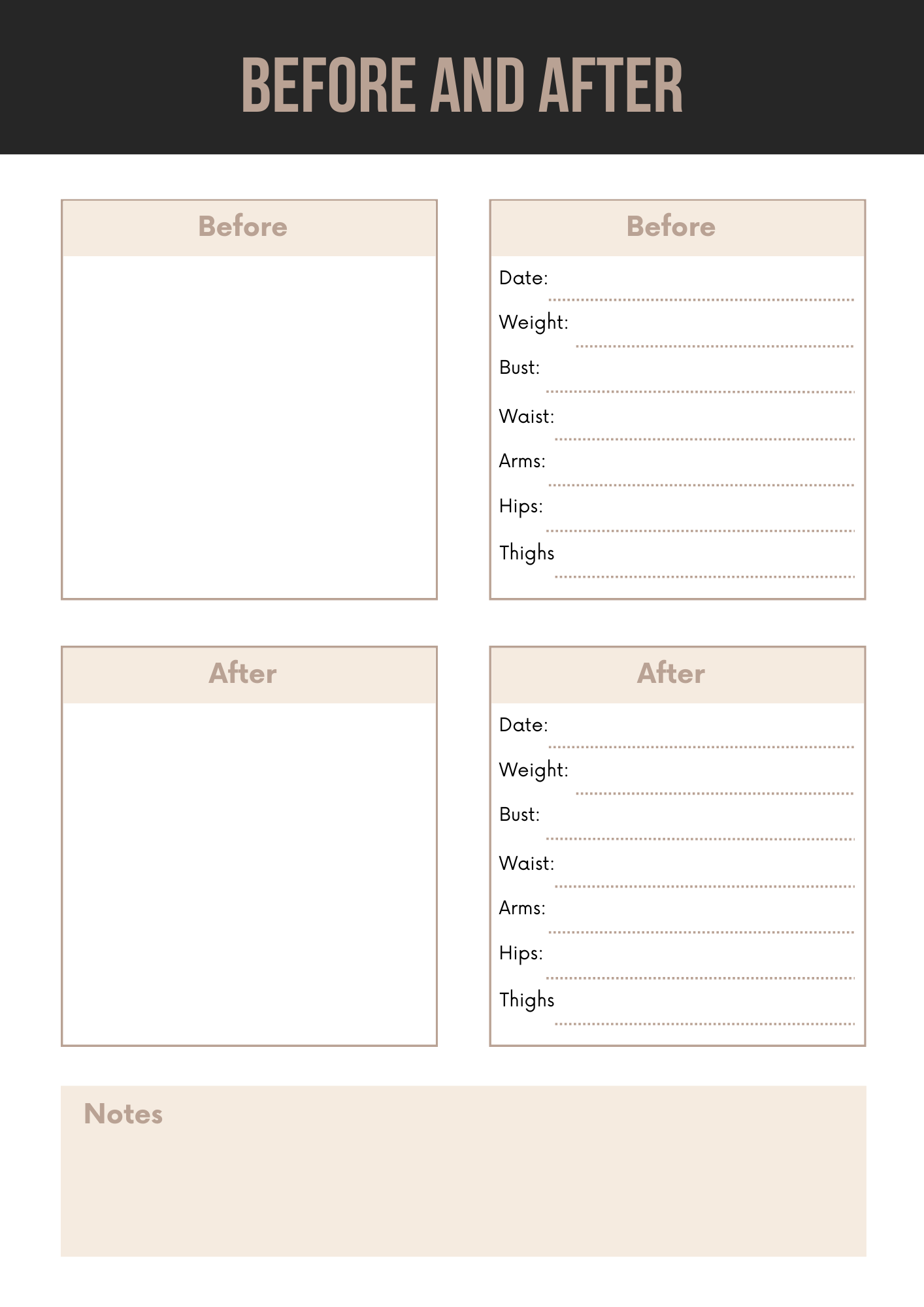 Weight Loss Journal Editable Canva Template for Fitness Tracking