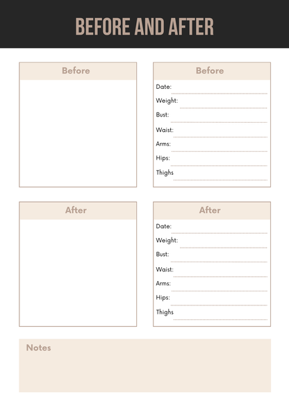 Weight Loss Journal Editable Canva Template for Fitness Tracking