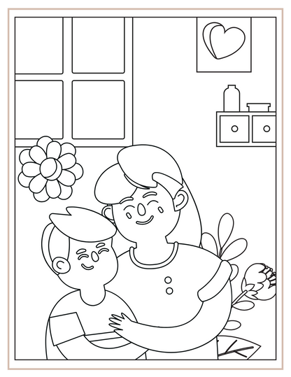 Mothers Day Coloring Book Editable Canva Template for Kids Gifts