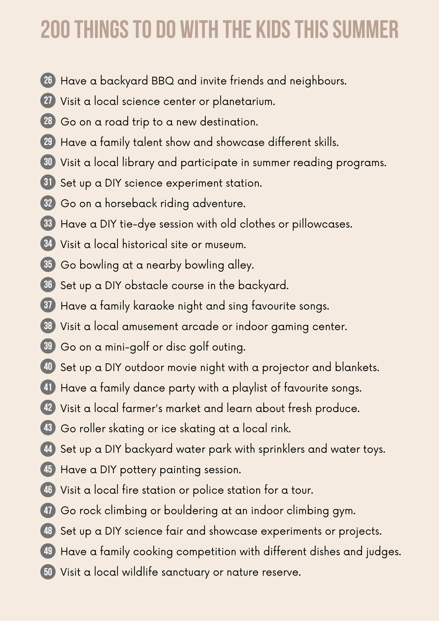 Things To Do With Kids This Summer