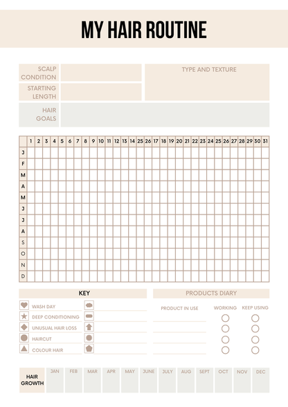 Canva Free Editable Hair Care Planner Template