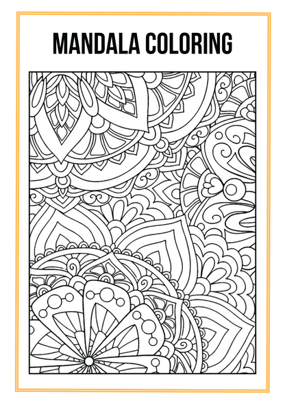 Mandala Coloring Worksheet Set Editable Canva Template for Relaxation