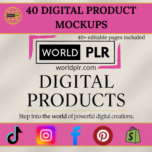 40 Digital Product Mockups Editable Canva Template for Designers