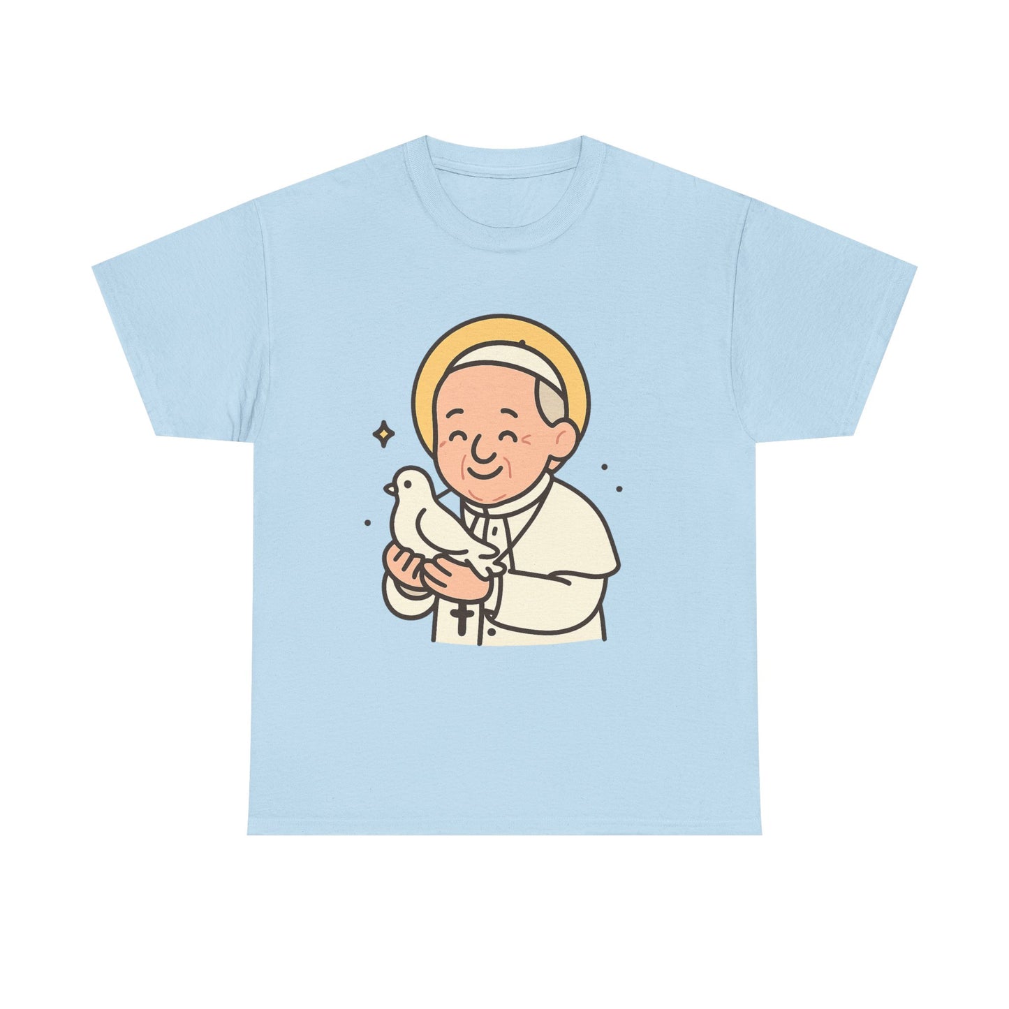 Kawaii Pope Francis with Dove Tribute Illustration